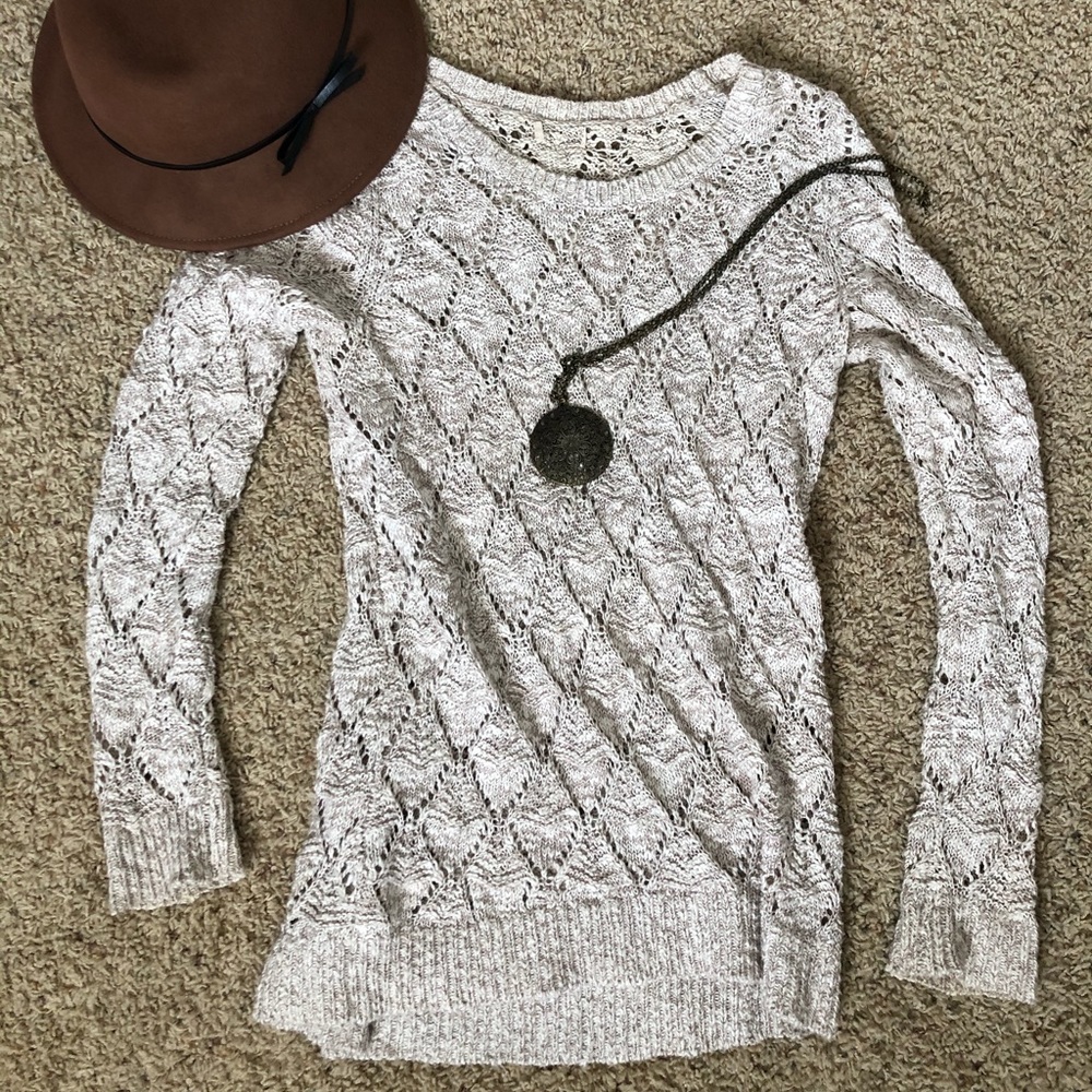 Mossimo Oatmeal Open-Knit Sweater